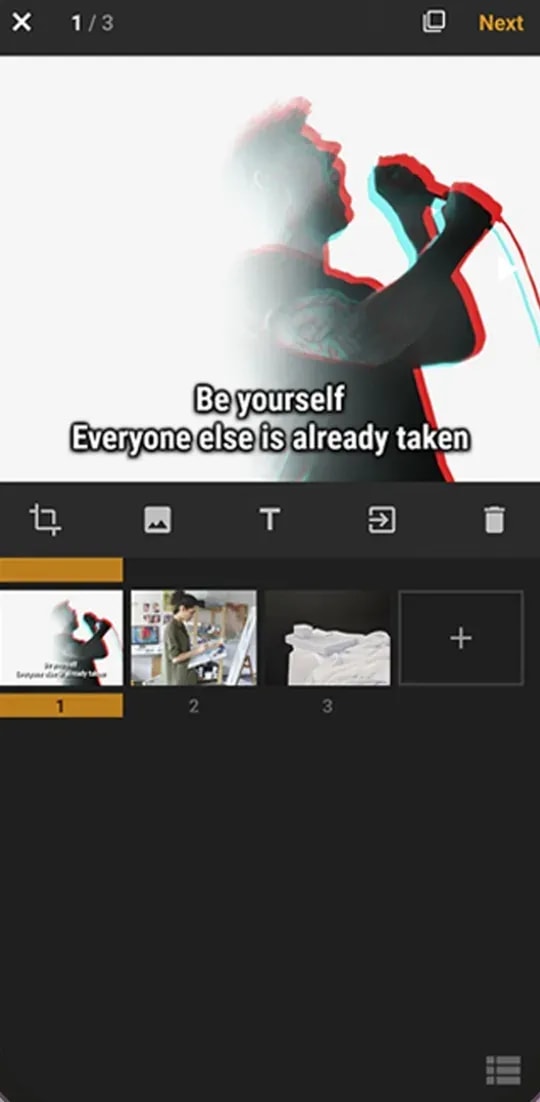Photory editor: multi-photo post with captions
